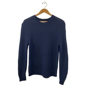 Steven Alan Sweater Womens Navy‎ Blue Crew Neck Long Sleeve Cotton Pullover Sz M